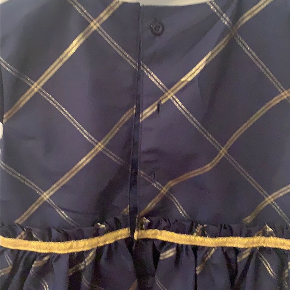 Carters holiday Christmas dress. Navy and gold. 2T - Picture 3 of 5